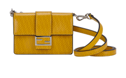 Fendi Micro Flat Baguette, Leather, Yellow, 07217922, DB/S, 4*